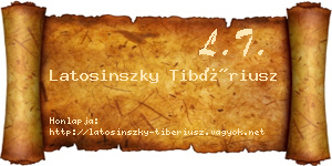 Latosinszky Tibériusz névjegykártya